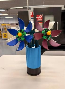 Bouquet mécanique à l&rsquo;IUT — assemblage terminé