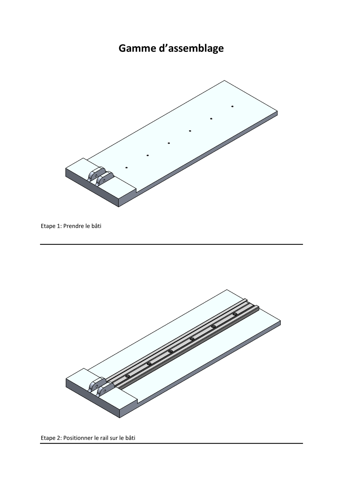 Étapes 1-2 : Bâti et rail