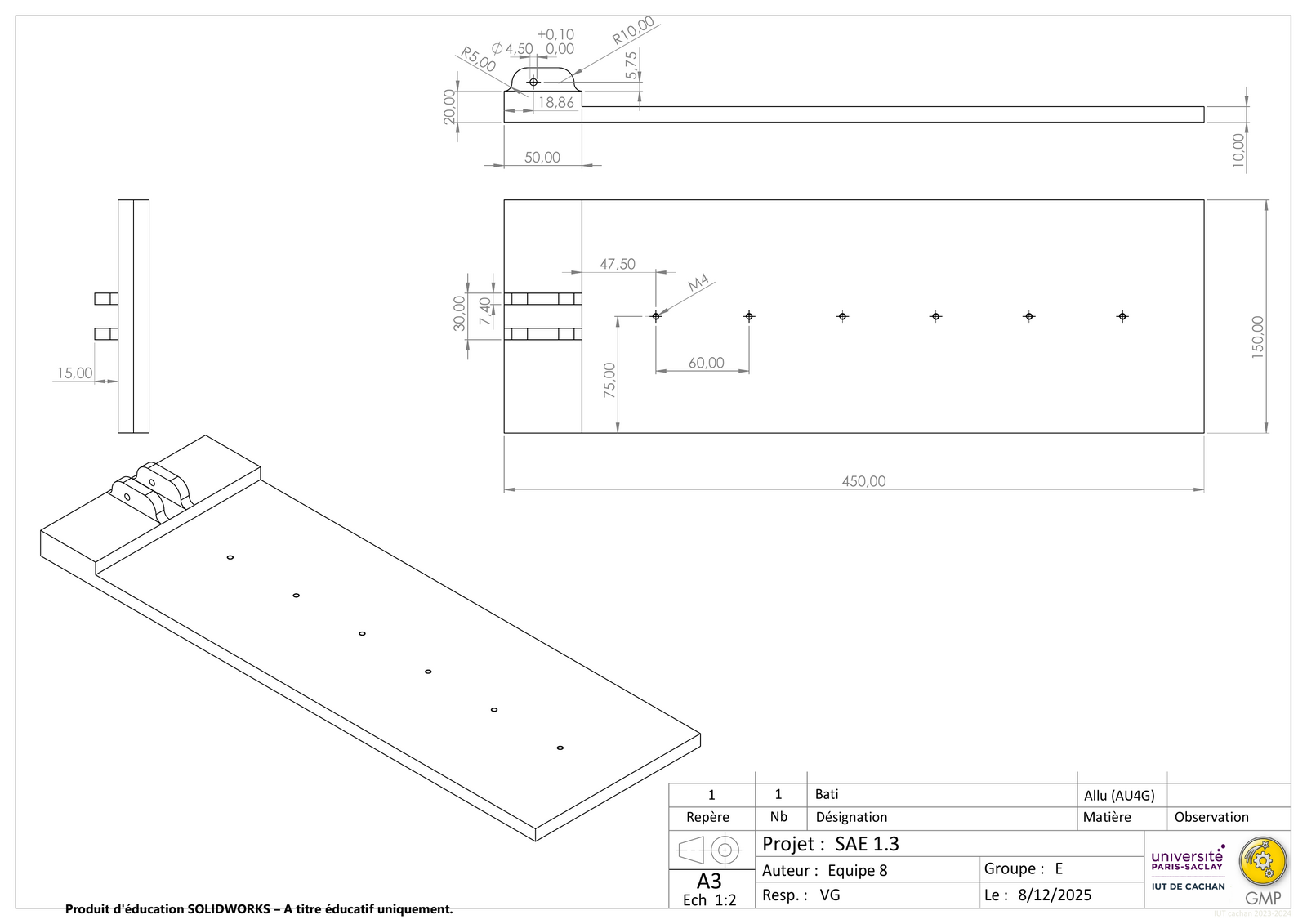 Dessin de définition du bâti